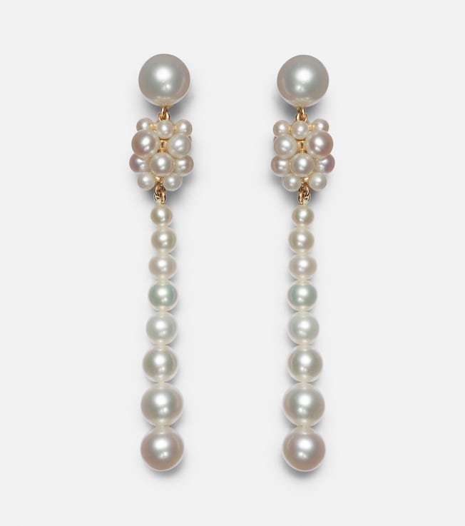 Sienna Rêve 14kt gold earrings with diamonds and pearls | Sophie Bille Brahe
