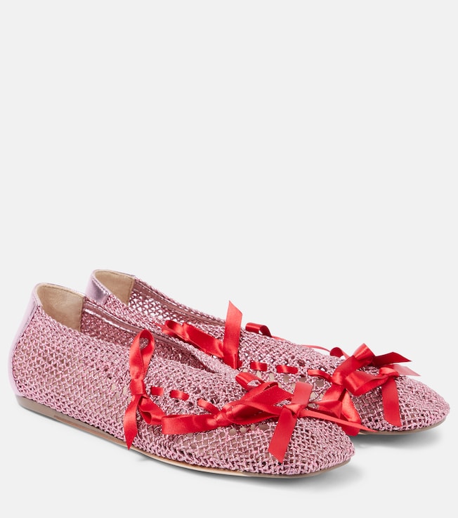 Bow-detail crochet ballet flats | Simone Rocha