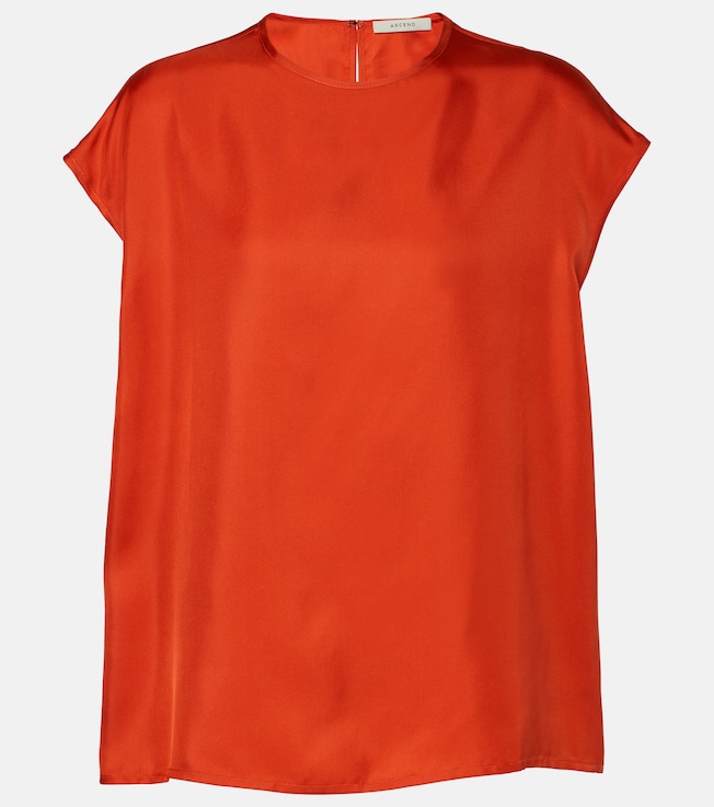 Dasha silk twill top | Asceno