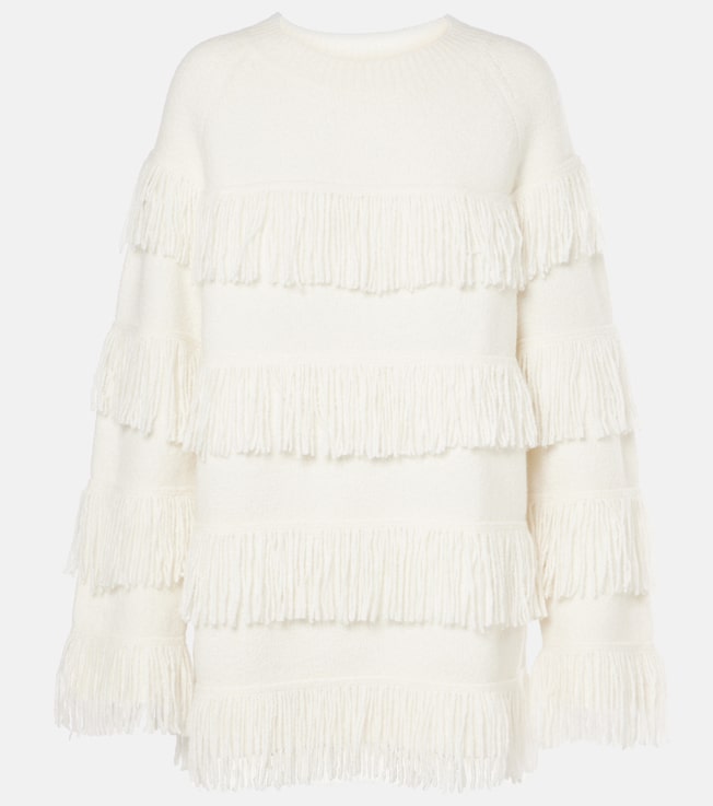 Agneta fringed cashmere-blend sweater | Lisa Yang