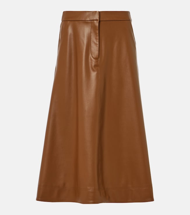Louise faux leather midi skirt | Veronica Beard