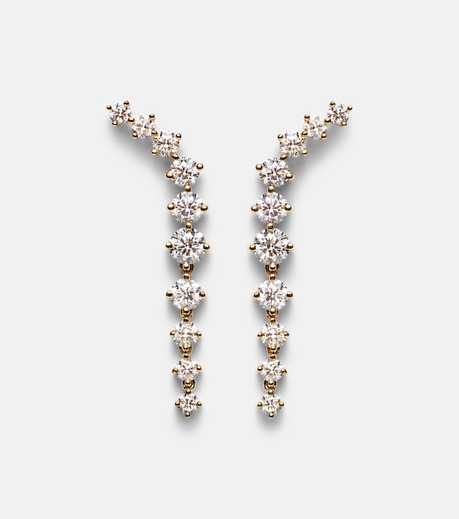 Aria Dagger Mini 18kt gold earrings with diamonds | Melissa Kaye