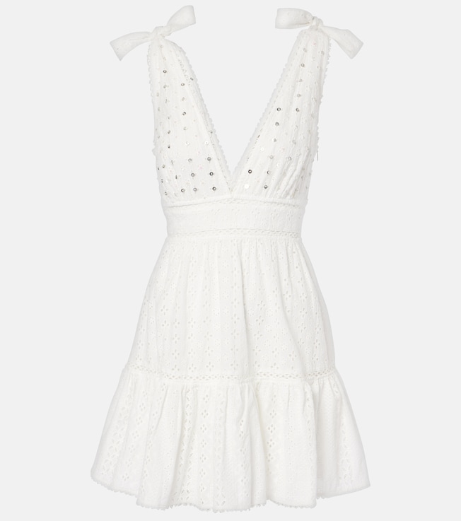Cara broderie anglaise cotton minidress | Poupette St Barth