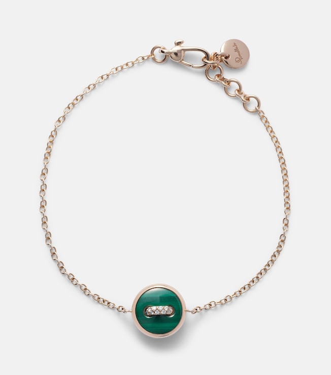 Pom Pom Dot 18kt rose gold chain bracelet with gemstones | Pomellato