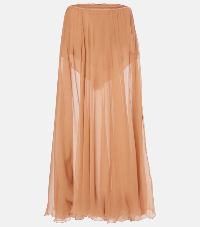 Silk muslin midi skirt | Chloé