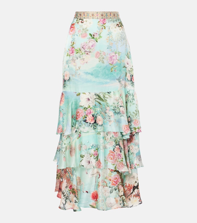 Ruffled tiered silk maxi skirt | Camilla