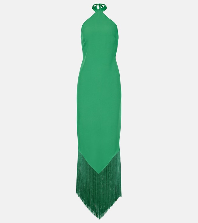 Nina fringed crêpe cady maxi dress | Taller Marmo