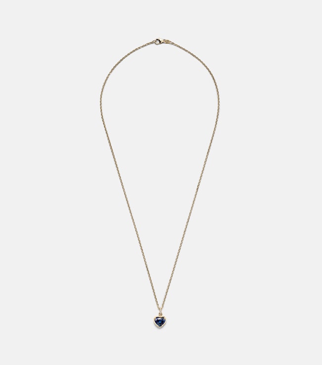18kt gold pendant necklace with sapphire and diamonds | Anita Ko