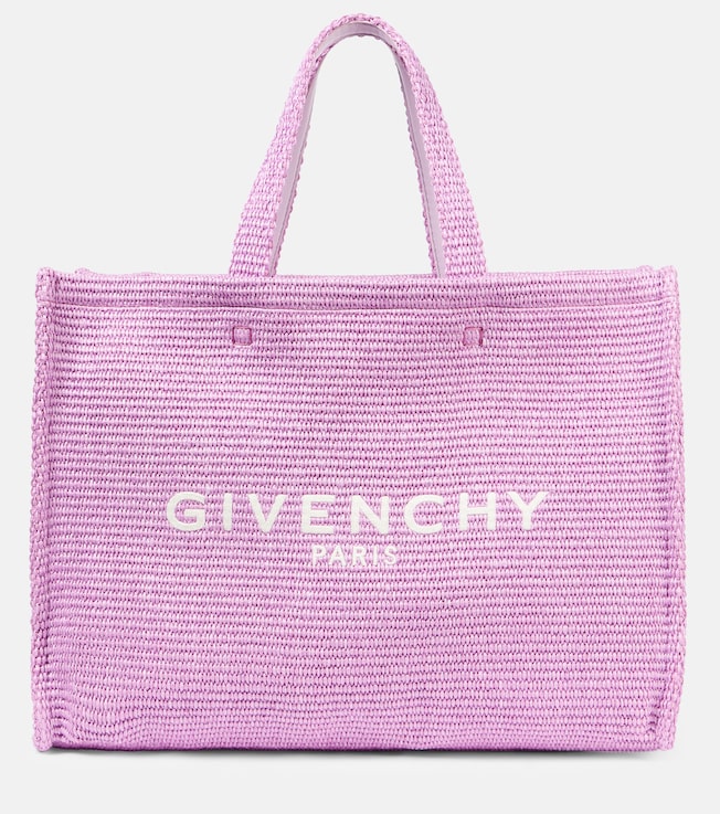 G-Tote Medium raffia-effect shopper | Givenchy