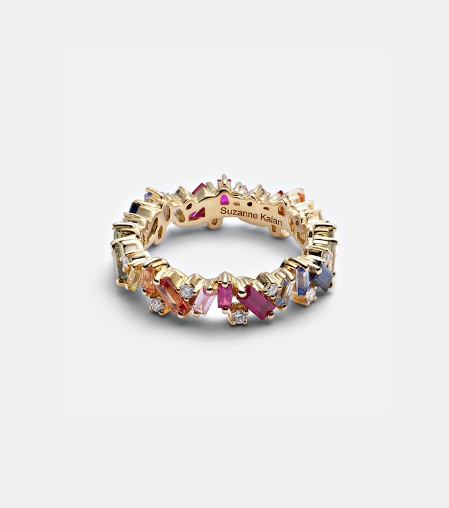 Rainbow Frenzy 18kt gold, diamond and sapphire ring | Suzanne Kalan
