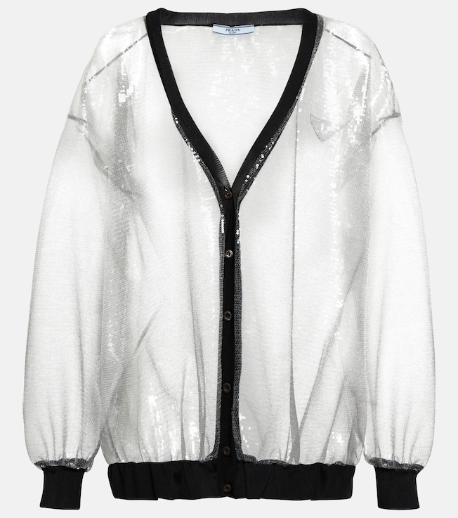 Sequined tulle cardigan | Prada