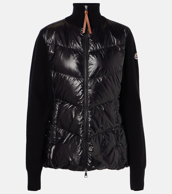 Down-paneled wool-trimmed cardigan | Moncler