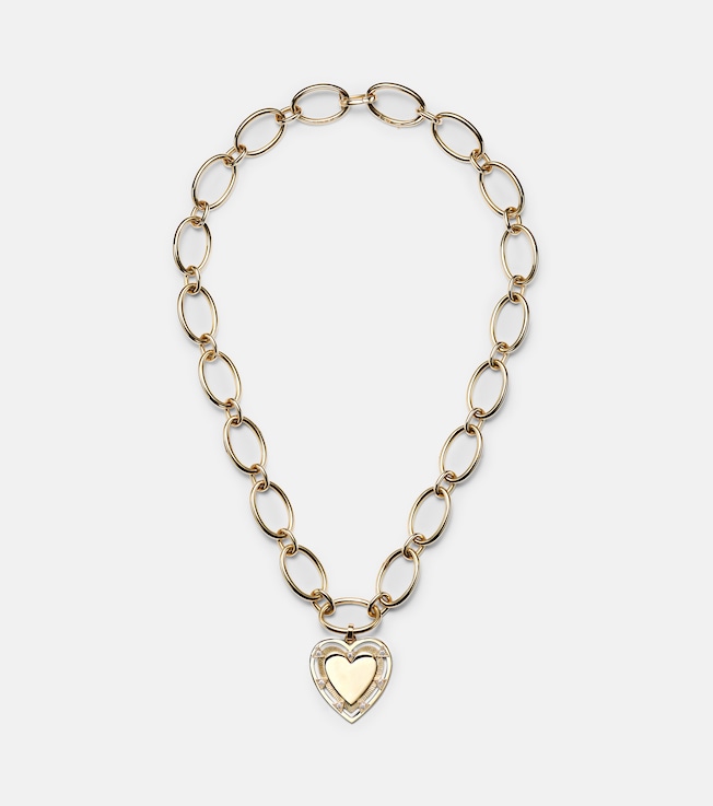 Love Heart Token 18kt gold pendant necklace with diamonds | FoundRae