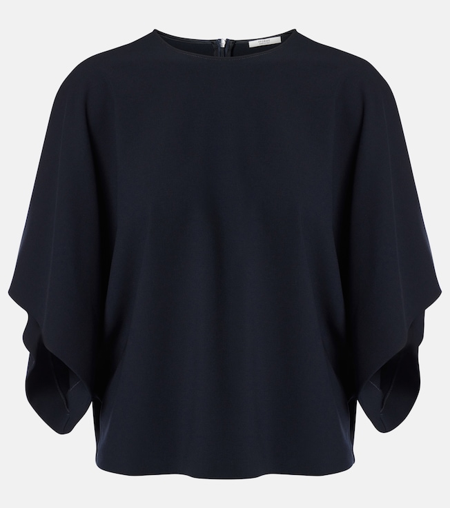 Tenley draped wool-blend crêpe top | Fforme