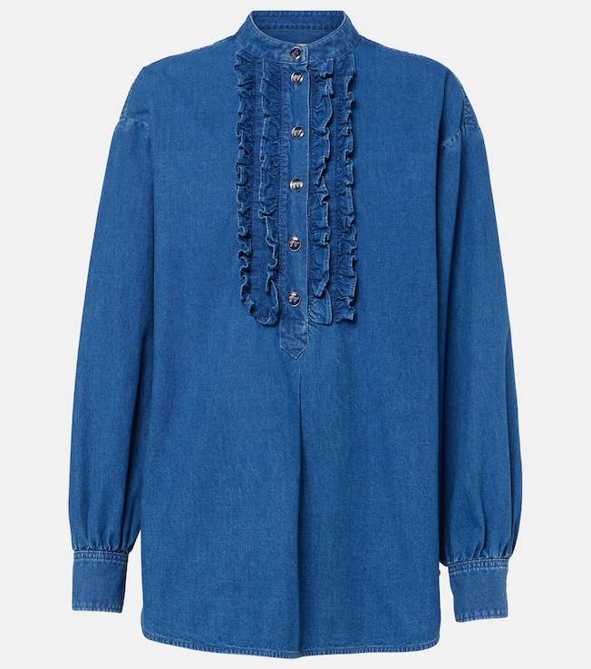 Ruffled denim blouse | Valentino