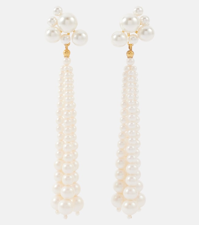 Charlena drop earrings with pearls | Jennifer Behr