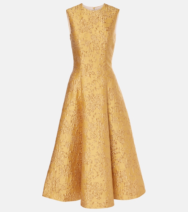 Mara floral embossed jacquard midi dress | Emilia Wickstead