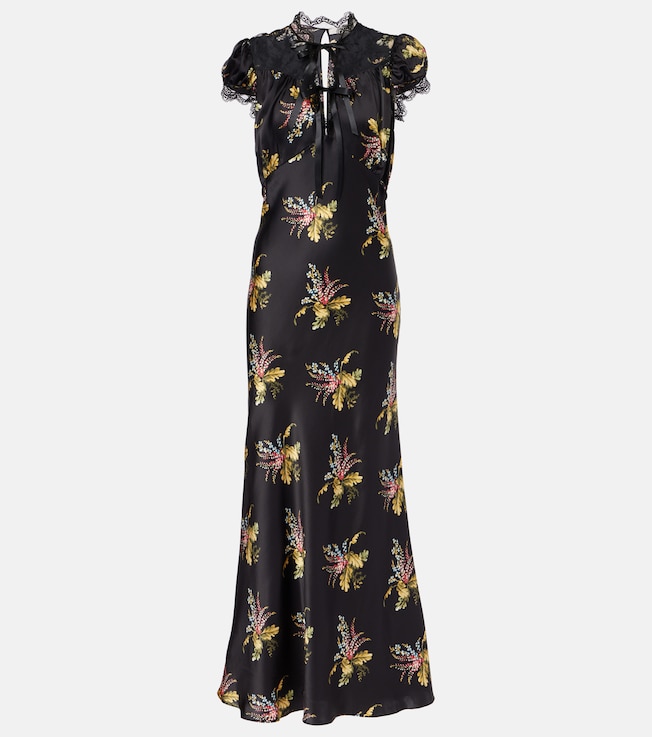 Floral silk satin maxi dress | Rodarte