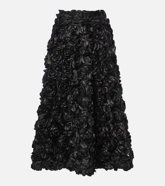 Sun floral-appliqué high-rise maxi skirt | Rotate