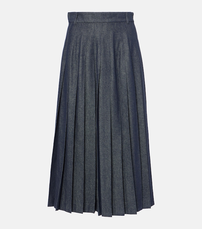 Vale pleated denim midi skirt | 'S Max Mara
