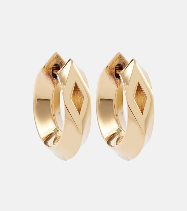 Hollow Small gold-plated sterling silver hoop earrings | Burberry