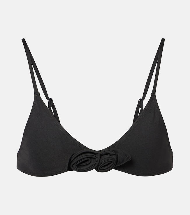 Floral-appliqué bikini top | Coperni