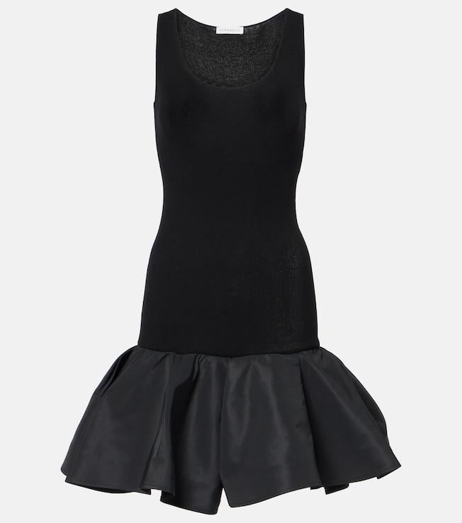 Peplum cotton-blend midi dress | Nina Ricci