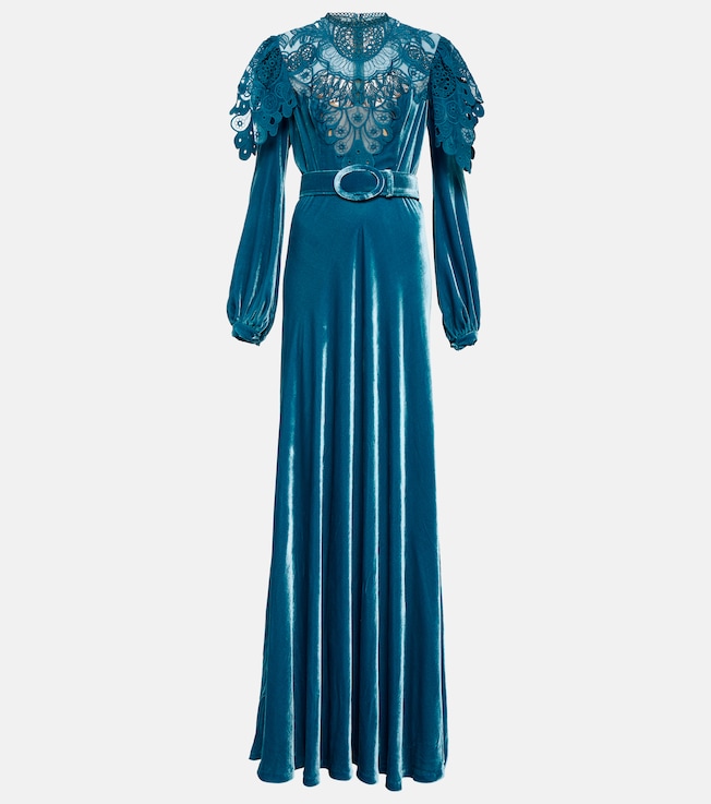Velvet gown | Costarellos