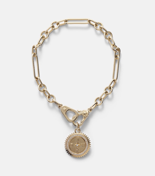 Internal Compass 18kt gold bracelet with diamonds | FoundRae