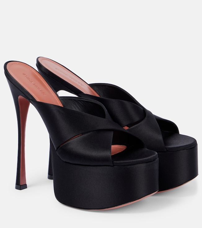 Salma 155 satin platform mules | Amina Muaddi