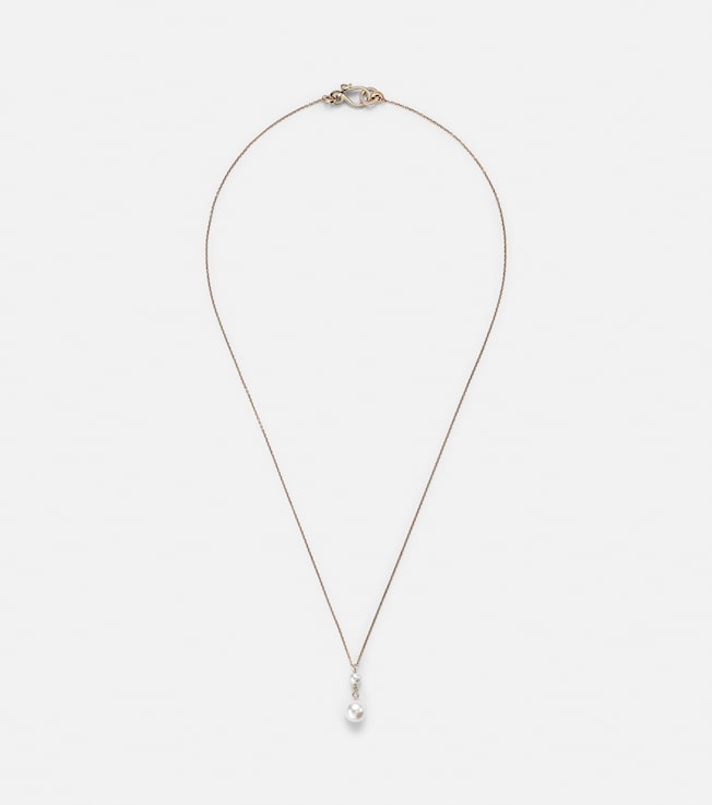 Rêve Simple 14kt gold necklace with diamonds and pearls | Sophie Bille Brahe