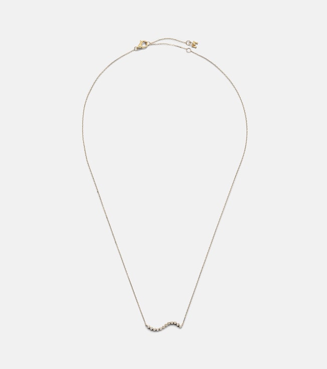 14kt gold wave necklace with diamonds | Mateo