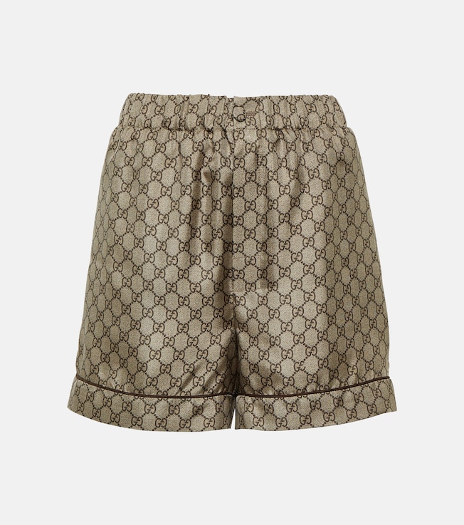GG printed silk twill shorts | Gucci