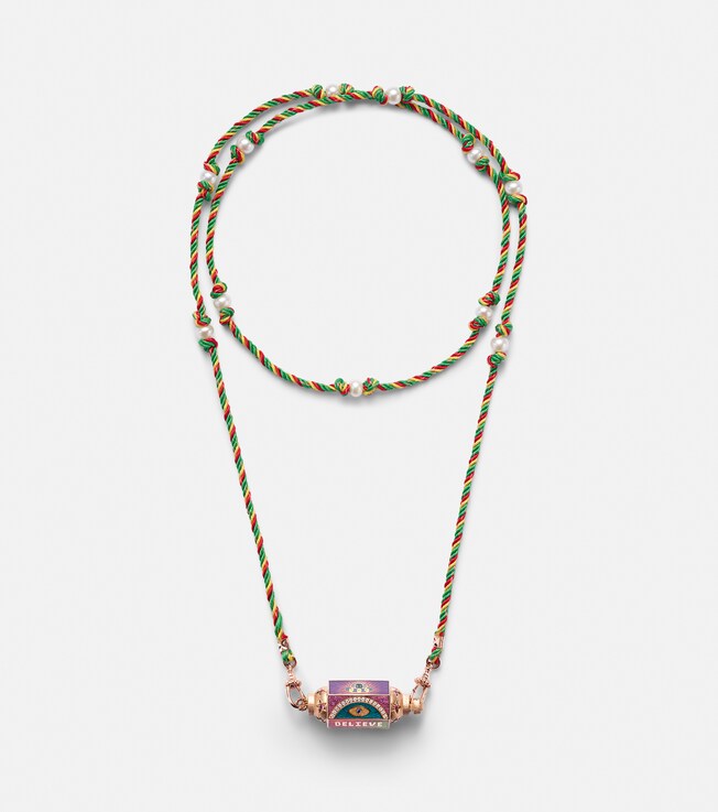Believe 18kt rose gold locket necklace with diamonds and gemstones | Marie Lichtenberg