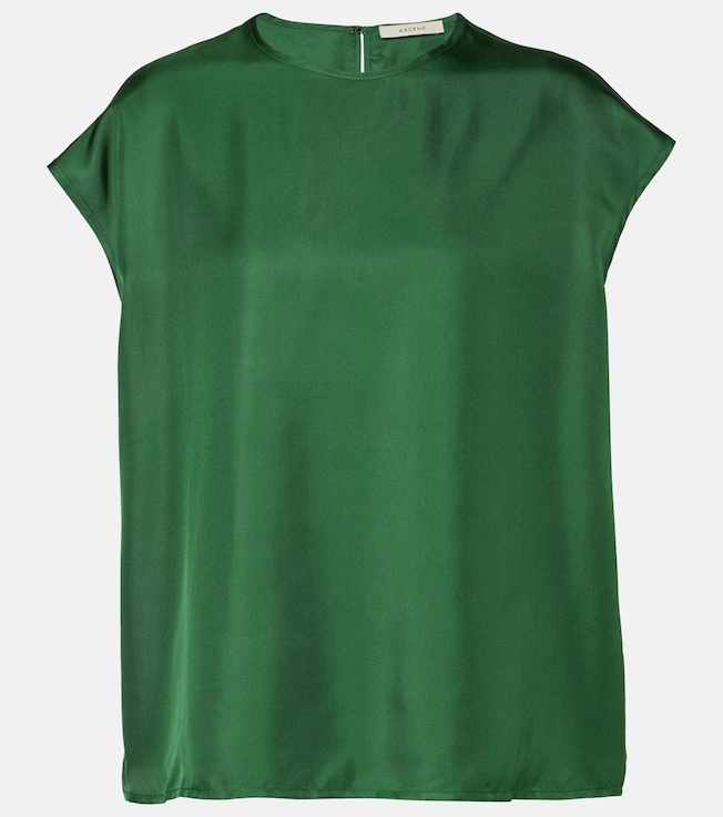 Dasha silk twill top | Asceno