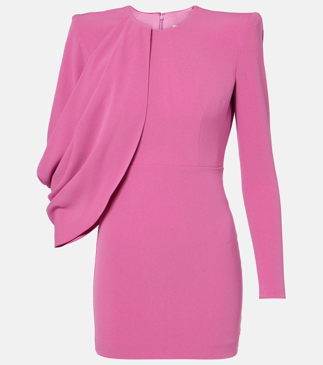 Caped asymmetric crêpe minidress | Alex Perry
