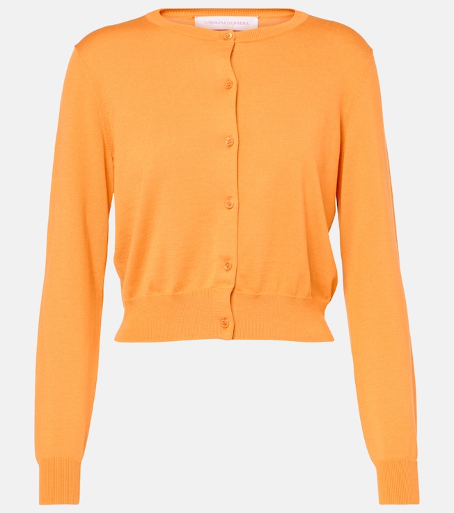 Cropped silk and cotton cardigan | Carolina Herrera