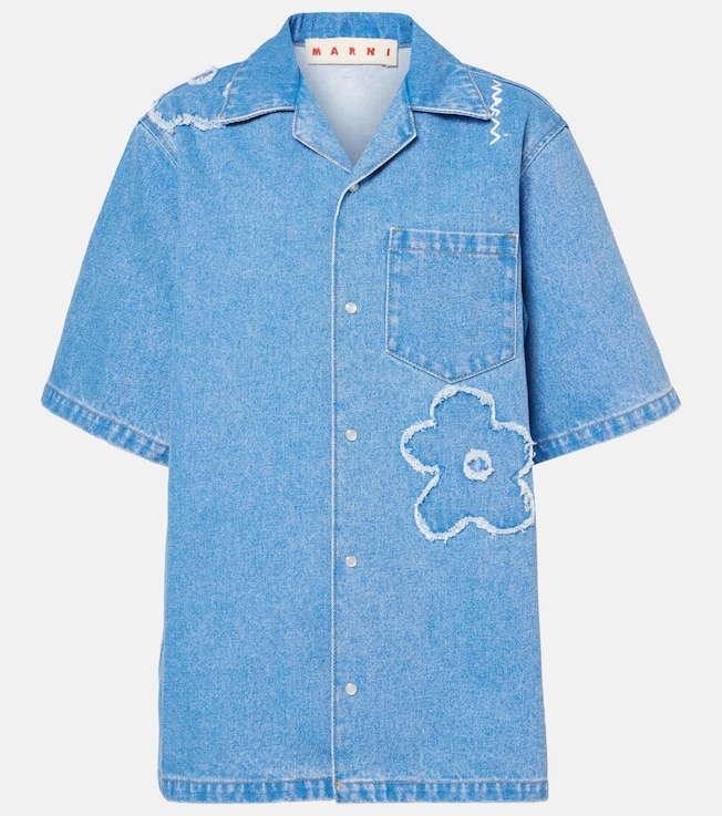 Floral embroidered denim shirt | Marni