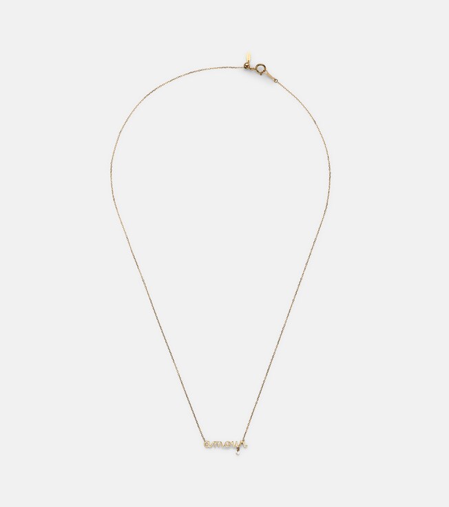 Around the Words 18kt gold necklace with diamond | Persée