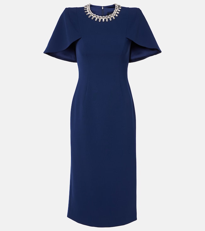 Thalia crystal-embellished crêpe midi dress | Jenny Packham