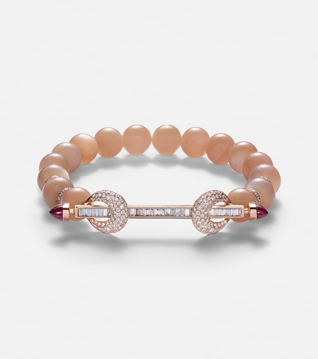 Chakra 18kt rose gold bracelet with gemstones | Ananya