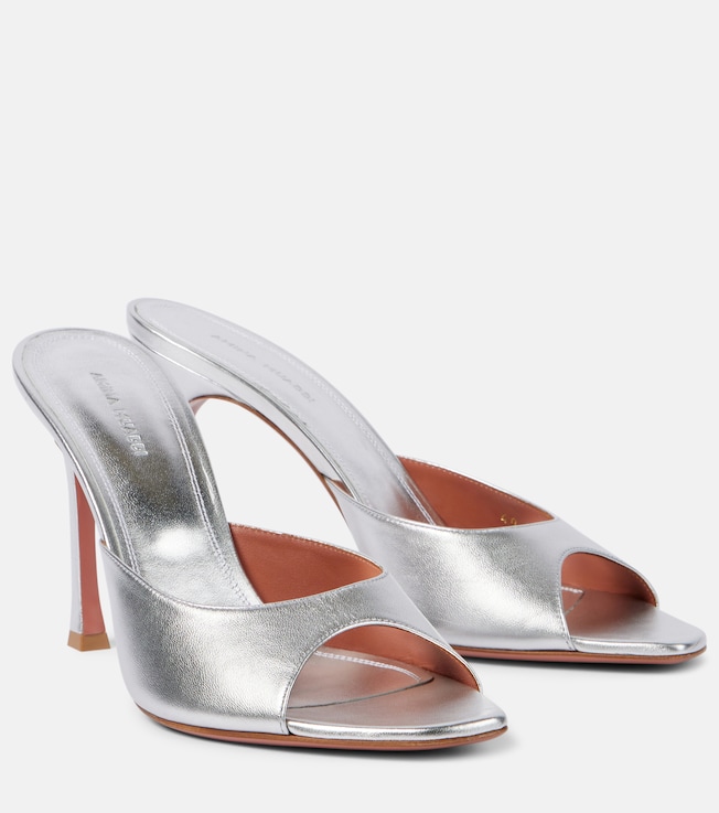 Alexa 95 metallic leather mules | Amina Muaddi