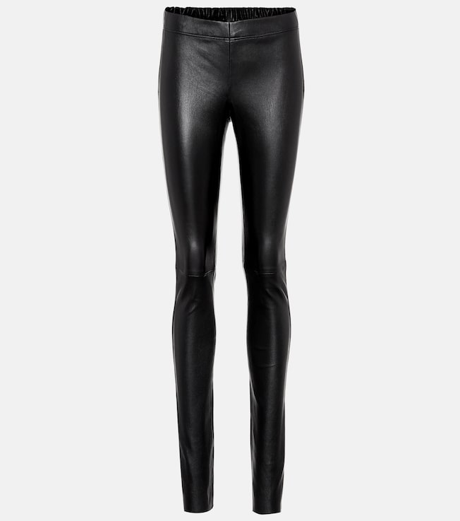 Mid-rise leather leggings | Joseph