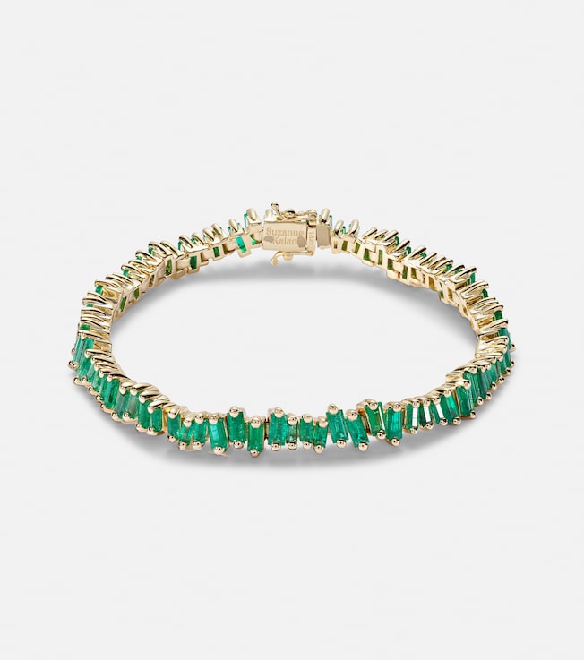 18kt gold tennis bracelet with emeralds | Suzanne Kalan