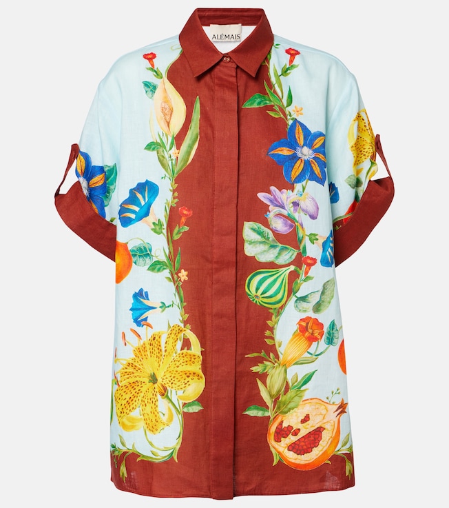Dahlia floral linen shirt | Alémais