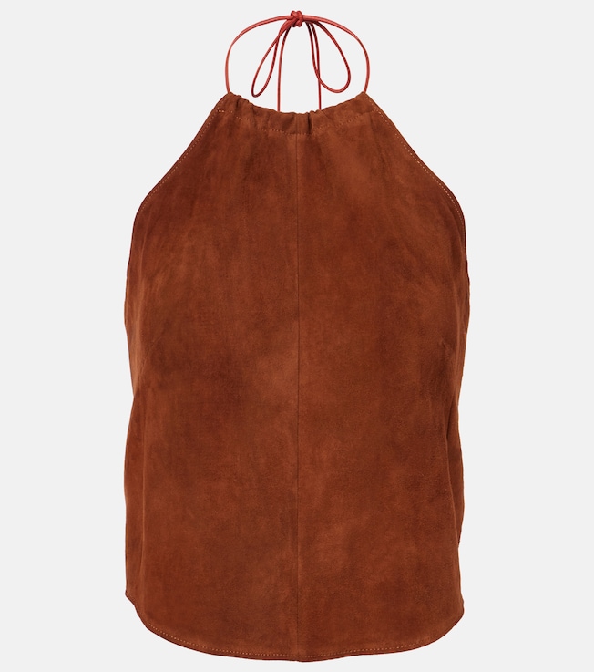 Halterneck suede top | Stouls