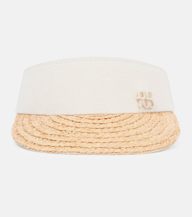 Straw and linen-blend visor | Ruslan Baginskiy