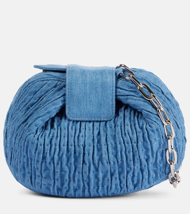 Demi ruched denim wallet on chain | Gabriela Hearst