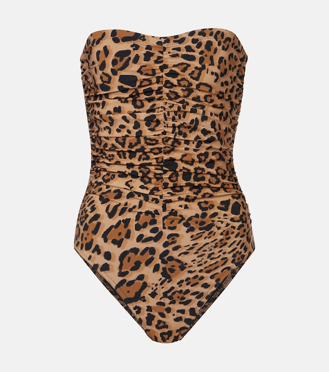 Leopard-print belted swimsuit | Karla Colletto