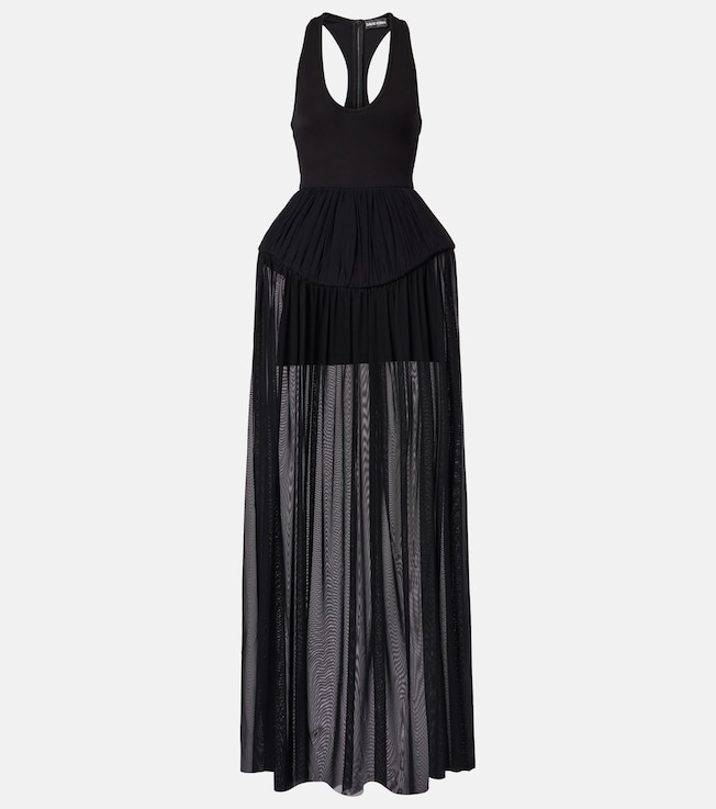 Jersey and chiffon gown | David Koma